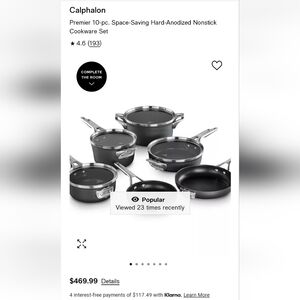 Calphalon 10 Piece Nonstick Cookware Set USED Condition